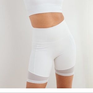 Aerie white bike shorts